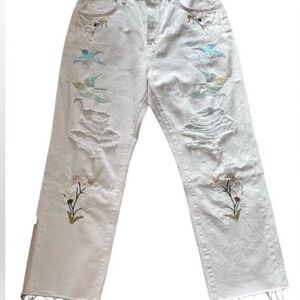 7 for all mankind Embroidered ankle straight